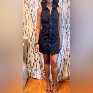 Black Button-Up Mini Dress
